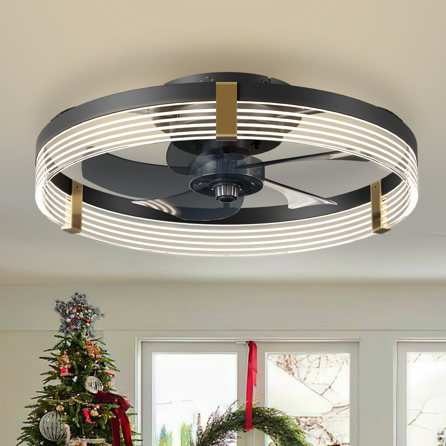 Kordae Indoor Bedroom Flush Mount Ceiling Fan with Light